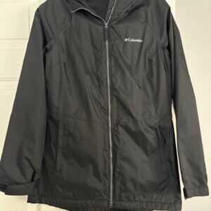 Women's Columbia Rain Jacket, Black, Size Medium